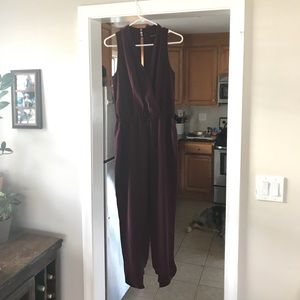 White House Black Market Burgundy Jumpsuit NWT